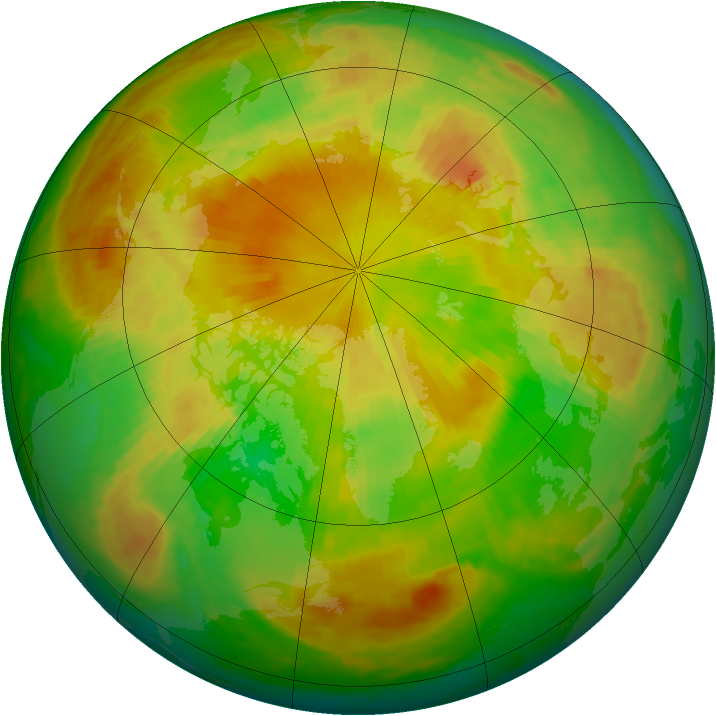 Arctic ozone map for 22 May 2001